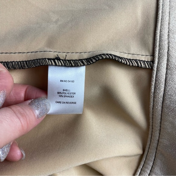 NWOT Marc New York Soft latte faux suede coat cropped button-down jacket nude XL - Picture 12 of 13